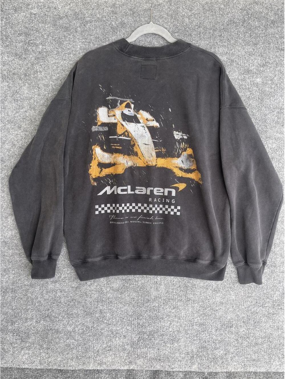 McLaren Racing Crewneck Sweatshirt with white & orange McLaren Racing logo